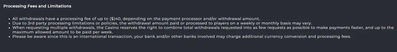 A Big Candy finance terms with standard and VIP4/VIP5 seven-day withdrawal limits